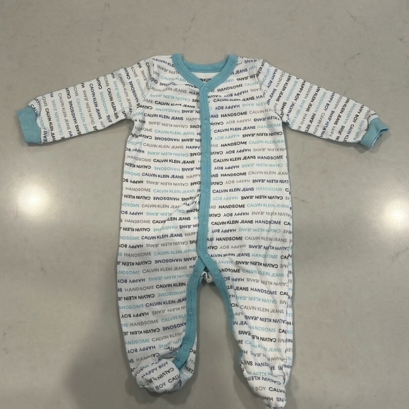 Calvin Klein Jeans Other - Calvin Klein Jeans baby footed coverall, never worn, size 3/6 months.